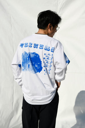 #SS2030 BASIC LONGSLEEVE T-SHIRT „WEINERS TIME“ col. white/blue